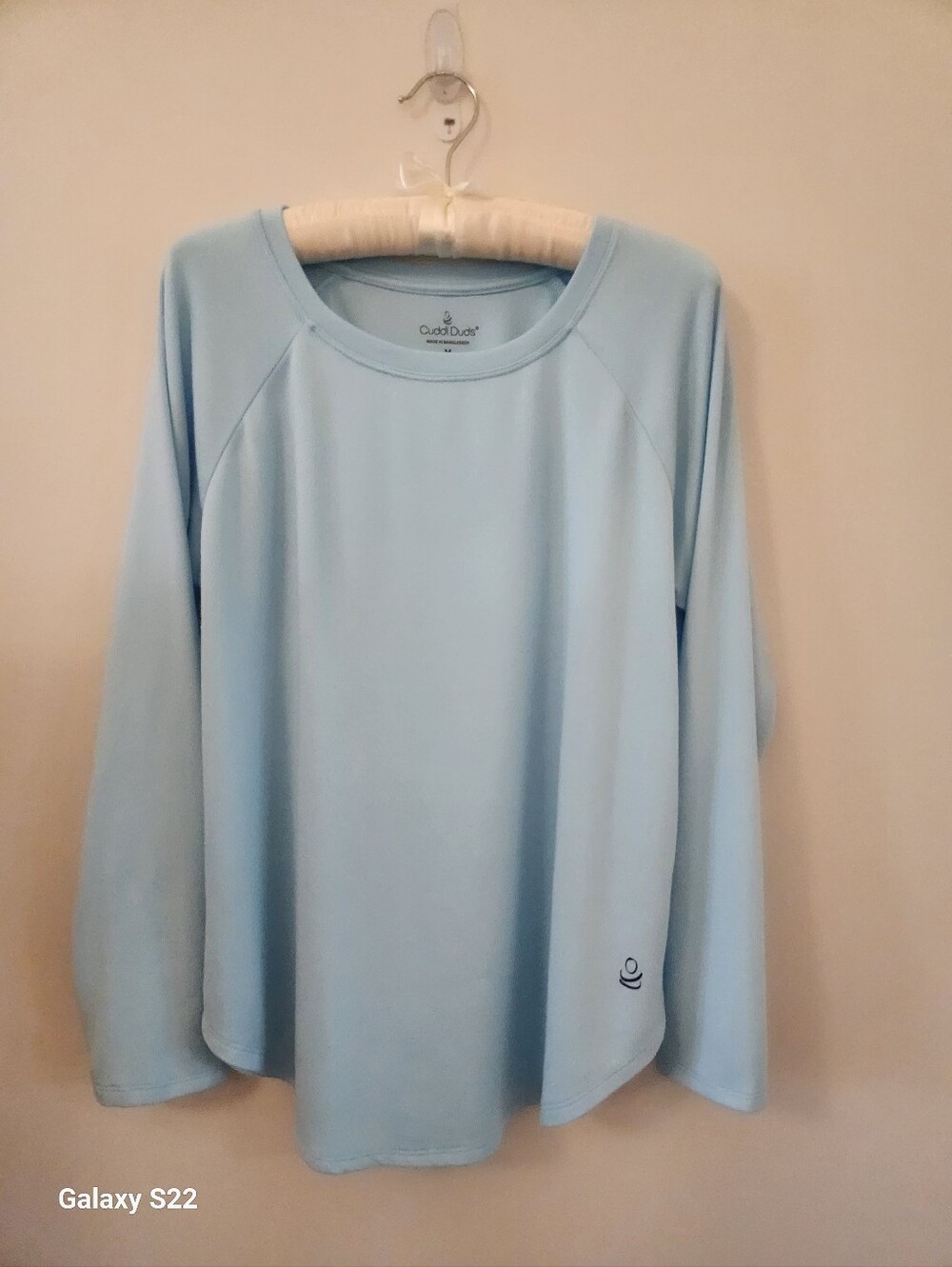 Cuddl Duds Light Blue Long-Sleeve Sleep Top